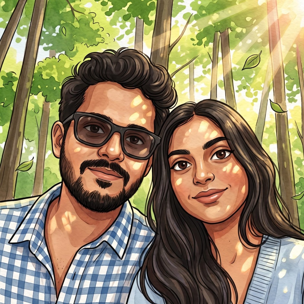 Aayra resting her head on Aarav's shoulder